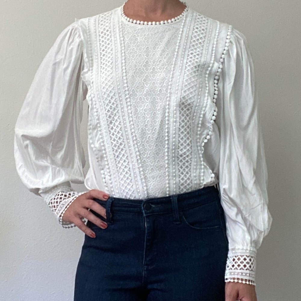 Y.A.S Lace White Blouse - Small/Medium